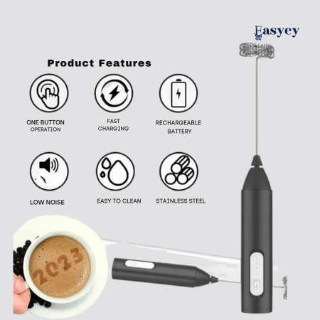 Rechargeable Coffee Beater – Café-Style Foam at Home.